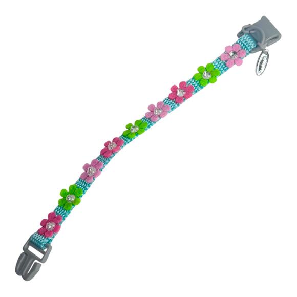 American Girl Sheep Dog Pet Plush Flower Collar Leash Black White Faux Fur Puppy - Picture 8 of 13